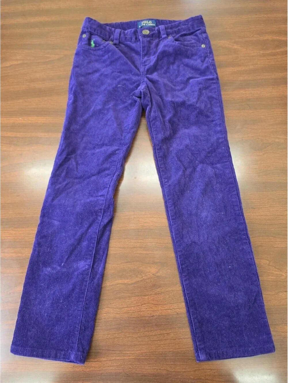 Polo Ralph Lauren Kids Purple Corduroy Pants SZ 6 Straight Leg Classic Pony Logo